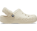Baya Lined Fuzz-Strap Clog - Winter White